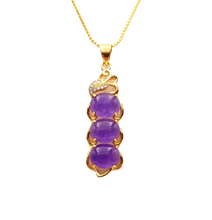 Load image into Gallery viewer, Nature Jade Purple Beans Pendant Necklace Gift Jewelry charm Blessing Lucky
