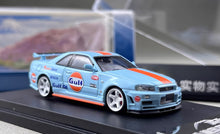 Load image into Gallery viewer, Fuji 1:64 Blue Gulf Skyline GTR R34 Z-Tune Sports Model Diecast Metal Car New Collection