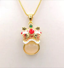 Load image into Gallery viewer, Nature Jade Traditional Lion Pendant Necklace Gift Jewelry charm Blessing New