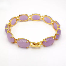 Load image into Gallery viewer, Nature Jade Beaded Bracelet Jewelry Blessing Lucky Fortune Gift For Her Purple i