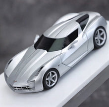 Load image into Gallery viewer, 1:64 HEC MK Silver C7 Stingray Concept Sports Model Diecast Resin Car New Collection