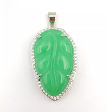 Load image into Gallery viewer, Nature Jade Leaf Pendant Necklace Gift Jewelry charm Blessing Lucky Fortune b