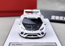 Load image into Gallery viewer, 1:64 Flame White Huracan GT LP610 LBWK Racing Sport Model Diecast Resin Car