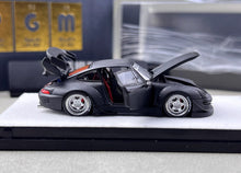 Load image into Gallery viewer, PGM 1:64 Matte Black RWB 993 Classic Sports Model Diecast Metal Car New Collection