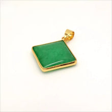 Load image into Gallery viewer, Nature Jade Diamond Shape Pendant Necklace Gift Jewelry charm Blessing Elegant