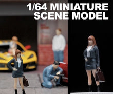 Load image into Gallery viewer, 1:64 Painted Figure Mini Model Toy Miniature Car Scenes Resin Business Suit Lady