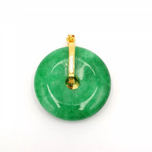 Load image into Gallery viewer, Nature Jade Fu Green Round Pendant Necklace Gift Jewelry charm Blessing Lucky
