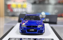 Load image into Gallery viewer, BZMW 1:64 Blue Decal Skyline GTR R34 NISMO Z-Tune Model Diecast Resin Car New Collection