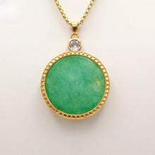 Load image into Gallery viewer, Nature Jade Round Peace Pendant Necklace Gift Jewelry charm Blessing Fortune