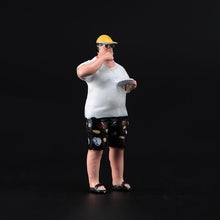 Load image into Gallery viewer, 1:64 Painted Figure Model Miniature Resin Diorama Toy Sand Fat Man Standing Cap New