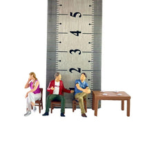 Load image into Gallery viewer, 1:64 Painted Figure Model Miniature Resin Diorama Sand Chat Group Furniture Set New