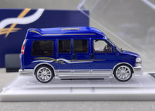 Load image into Gallery viewer, GOC 1:64 Blue GMC Savana Cutaway Van MPV RV Model Diecast Metal Car New Collection
