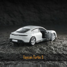 Load image into Gallery viewer, Bburago 1:64 White Taycan Turbo S Sports Model Diecast Metal Car New Collection