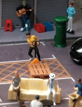Load image into Gallery viewer, 1:64 Painted Figure Mini Model Miniature Resin Diorama Worker Man Pulling Cart