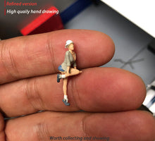 Load image into Gallery viewer, 1:64 Painted Figure Mini Model Miniature Resin Diorama Garage Repair Lady Girl