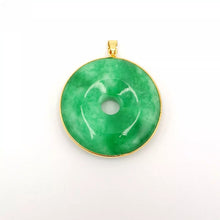 Load image into Gallery viewer, Nature Jade Large Green Round Pendant Necklace Gift Jewelry charm Blessing Lucky