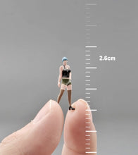 Load image into Gallery viewer, 1:64 Painted Figure Mini Model Miniature Resin Diorama Toy Blue Hair Beauty Girl