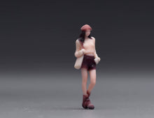 Load image into Gallery viewer, 1:64 Painted Figure Model Miniature Resin Beret Girl Lady Woman Casual Standing