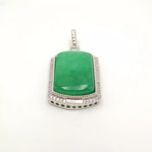 Load image into Gallery viewer, Nature Retangle Jade Pendant Necklace Gift Jewelry charm Blessing Fortune New S
