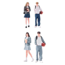 Load image into Gallery viewer, 1:64 Painted Figure Model Miniature Resin Diorama Sand School Couple Lovers Toy