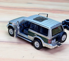 Load image into Gallery viewer, BM 1:64 Silver Green Pajero Off Road SUV Model Diecast Metal Car New