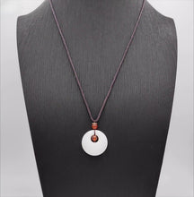 Load image into Gallery viewer, Nature White Jade Pendant Necklace Gift Jewelry charm Blessing Lucky Ring New