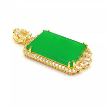 Load image into Gallery viewer, Nature Jade Retangle Pendant Necklace Gift Jewelry charm Blessing Luck Jewelry a