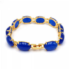 Load image into Gallery viewer, Nature Jade Beaded Bracelet Jewelry Blessing Lucky Fortune Gift For Her Blue p