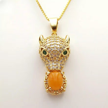 Load image into Gallery viewer, Nature Jade Leopard Pendant Necklace Gift For Woman Jewelry charm Blessing A