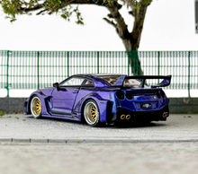 Load image into Gallery viewer, CM 1:64 Purple Carbon GT-R R35 LBWK Racing Sports Model Diecast Metal Car New Collection