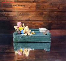 Load image into Gallery viewer, 1:64 Painted Figure Mini Model Miniature Resin Diorama Smoking Sofa Girl Recline