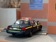 Load image into Gallery viewer, 1:64 596 Blue State Trooper Police Crown Victoria CV Model Diecast Metal Car
