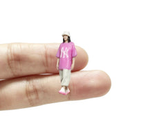 Load image into Gallery viewer, 1:64 Painted Figure Mini Model Miniature Resin Diorama Girl Pink Top White Hat