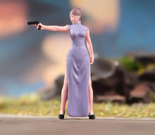 Load image into Gallery viewer, 1:64 Painted Figure Model Miniature Resin Diorama Toy Gun Wielding Lady Assassin New Collection