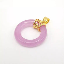 Load image into Gallery viewer, Nature Jade Ring Round Pendant Necklace Gift Jewelry charm Blessing Fortune d