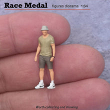 Load image into Gallery viewer, 1:64 Painted Figure Mini Model Miniature Resin Diorama Sand People Fisherman Hat