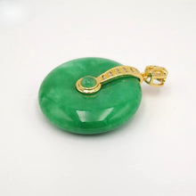 Load image into Gallery viewer, Nature Jade Fortune Peace Round Pendant Necklace Gift Jewelry charm Blessing New
