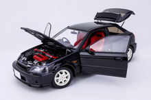 Load image into Gallery viewer, MH 1:18 Black JDM Civic Type R EK9 Hatchback Engine Model Diecast Metal Car