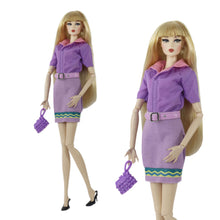 Load image into Gallery viewer, Barbie Doll Clothing 11.5&quot; Girl Wear Fashion Outfits 1/6 Purple Suit Set Belt
