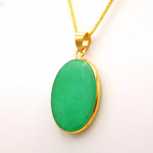 Load image into Gallery viewer, Nature Jade Green Oval Pendant Necklace Gift Jewelry charm Blessing Lucky New a