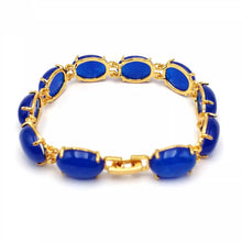 Load image into Gallery viewer, Nature Jade Beaded Bracelet Jewelry Blessing Lucky Fortune Gift For Her Blue p