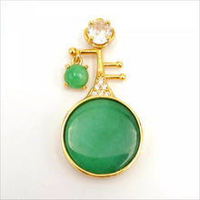 Load image into Gallery viewer, Nature Jade Green Pipa Pendant Necklace Gift Jewelry charm Blessing Lucky New
