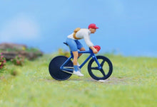 Load image into Gallery viewer, 1:64 Painted Figure Model Miniature Resin Diorama Sand Riding Bicycle Bike Toy Collection