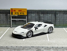 Load image into Gallery viewer, FINE 1:64 White Novitec SF90 Wheel Racing Sports Model Diecast Metal Car New