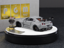 Load image into Gallery viewer, PGM 1:64 Gray GTR R35 Rocket Bunny Engine Round Model Diecast Metal Car New Collection