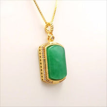 Load image into Gallery viewer, Nature Retangle Jade Pendant Necklace Gift Jewelry charm Blessing Fortune New G