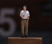 Load image into Gallery viewer, 1:64 Painted Figure Model Miniature Resin Casual Man Standing Holding Coffee