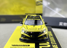 Load image into Gallery viewer, Tarmac 1:64 Yellow Civic FK8 Sports Model Diecast Metal Car Box New Collection