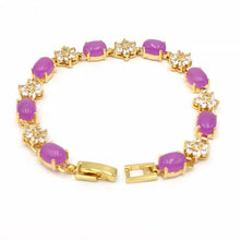 Load image into Gallery viewer, Nature Jade Beaded Bracelet Jewelry Blessing Lucky Fortune Gift For Her Purple a