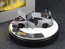 Load image into Gallery viewer, PGM 1:64 Gray GTR R35 Rocket Bunny Engine Round Model Diecast Metal Car New Collection